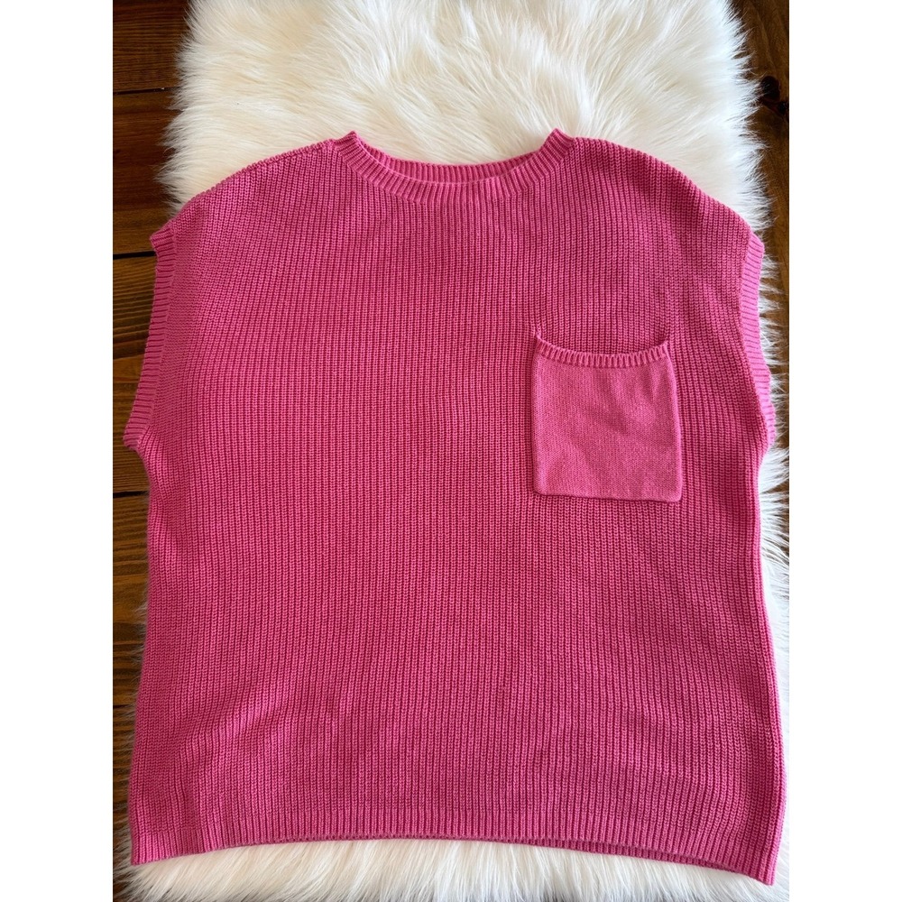 Pink knit‎ sweater shortsleeve top medium